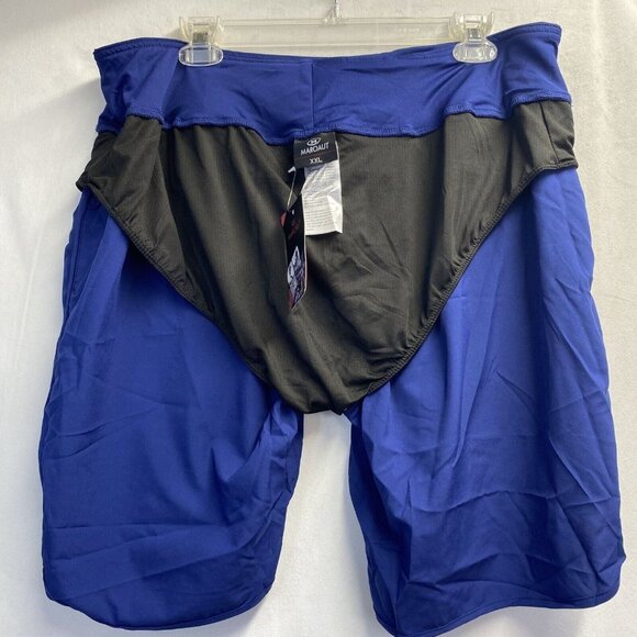 MAROAUT Zippered Side Pockets Athletic Running Lined Shorts Women XXL Blue New - Picture 9 of 14